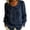 Navy, variant on Womens Cute Button Down Shirts Floral Embroidered Collared Long Sleeve Tops Fall Casual Vacation Work Blouses Yellow XL