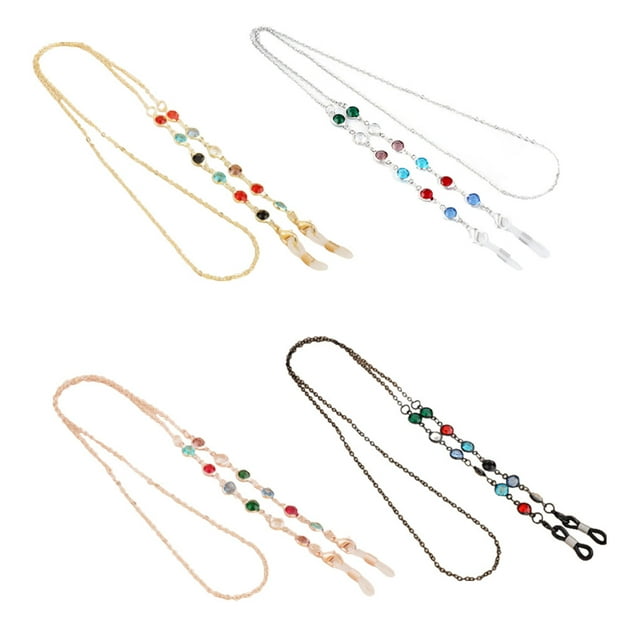 Eye Glasses String Strap Decorative Supplies Retainer with Hook Lightweight Rhinestone Eyewear Accessories Sunglasses Necklace gold