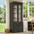 thumbnail image 2 of 71" Tall Farmhouse Pantry Cabinet,Large Storage Cabinet with 4 Glass Doors,Kitchen Cabinets with Adjustable Shelves for Pantry,Dining Room,Living Room,Black,2 Pcs, 2 of 8