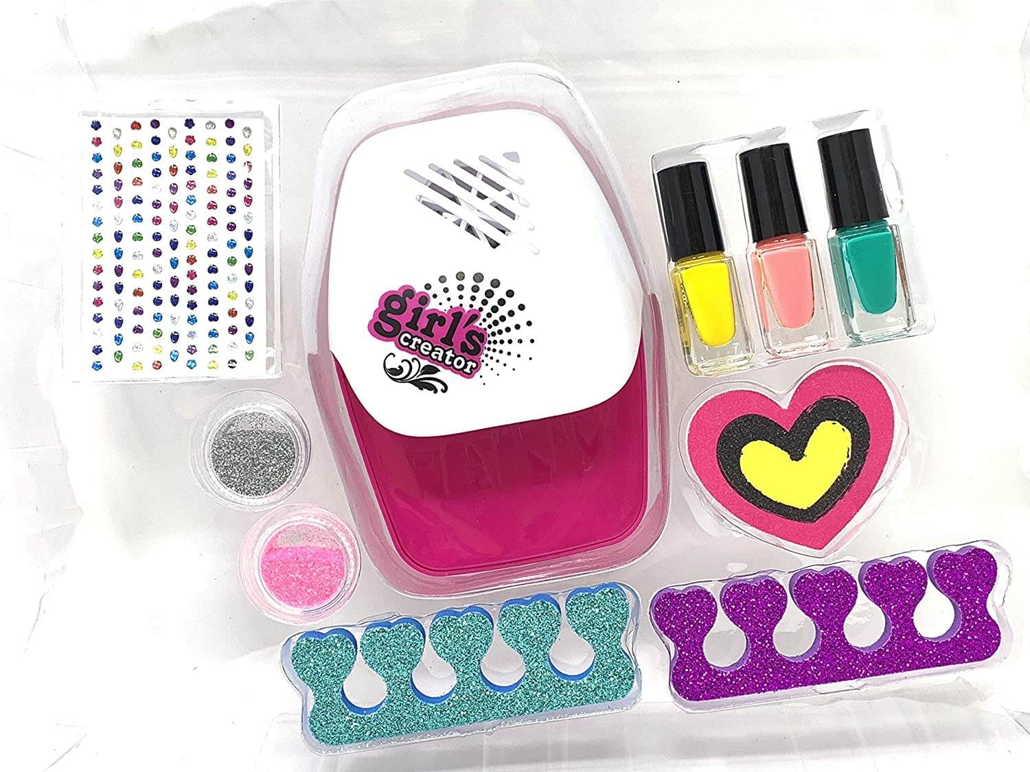 Shnrasar Nail Glam Salon Nail Polish Set For Kids Emoji Pedicure And Manicure Kit Girls 5 To 10 Years Old Walmart Com Walmart Com