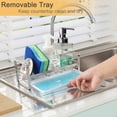 thumbnail image 6 of Large Kitchen Sponge Holder, Sink Caddy, Sponge Brush Soap Holder with Removable Tray, Not Include Soap Dispenser, Sliver, 6 of 7