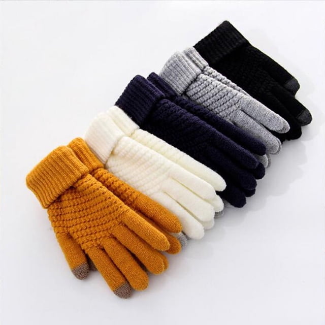 Guantes de invierno cálidos con pantalla táctil, de poliéster, resistentes al frío, de cachemira, para montar al aire libre, gruesos y antideslizantes