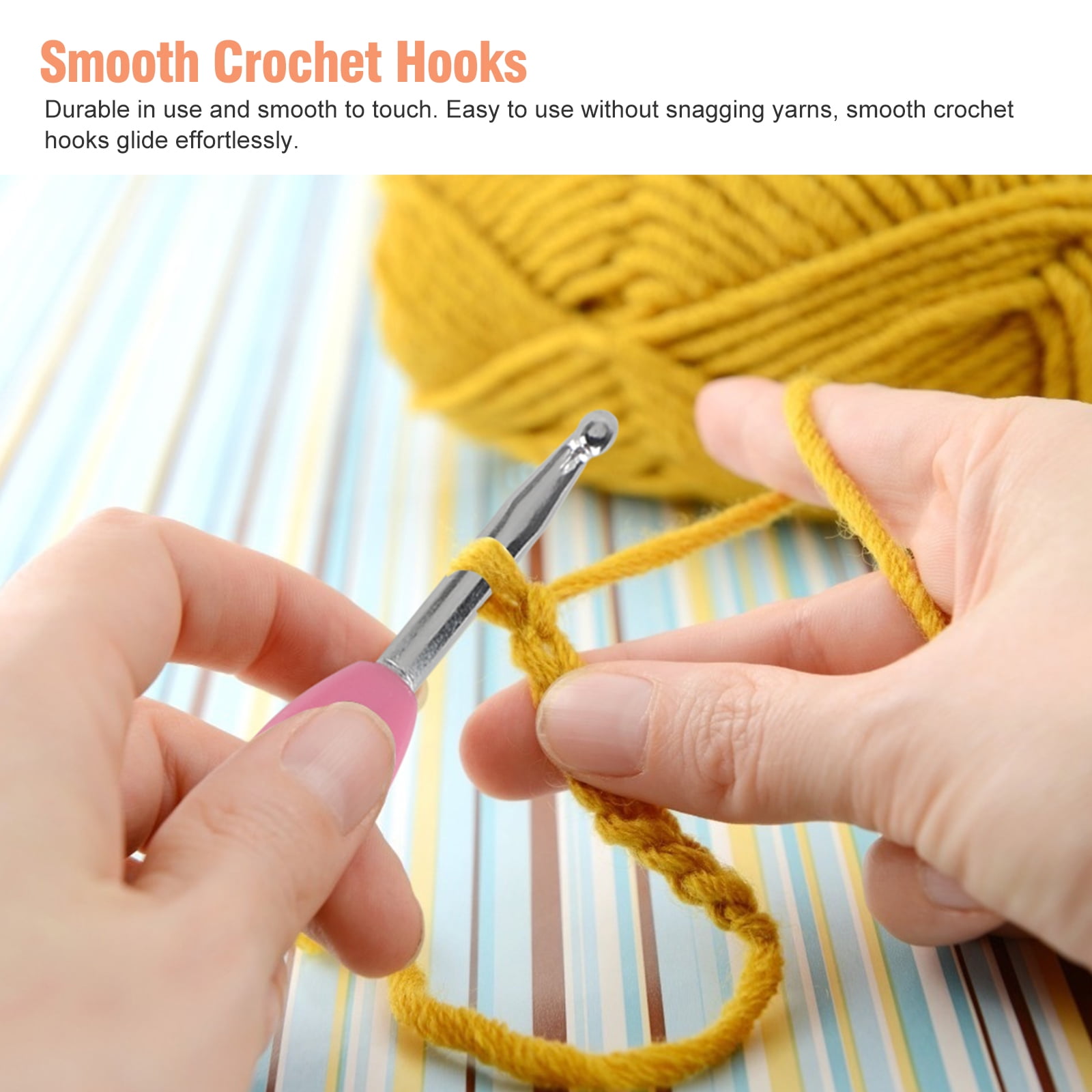 Latest Multicolor Aluminum Crochet Hooks Set for Crocheting,Crochet Handles  Engraved US Letter and Number Size B/2.25mm-N/10mm,Crochet Needles for