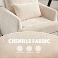 thumbnail image 4 of Tabaray Mid-Century Chenille Accent Chair with Cushion Back and Pillow, Beige (Set of 2), 4 of 7