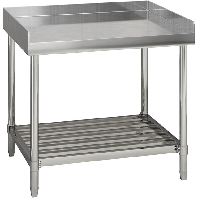 Bingirl 30 x 36 Inches Stainless Steel Work Table with Backsplash and Sidesplashes - Commercial Prep Table with Undershelf for Kitchen, Restaurant, Garage, Laundry