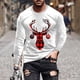 thumbnail image 1 of Blusas y camisas de manga larga y cuello redondo para hombre, informales, con estampado navideño, deportivas, de poliéster., 1 of 5