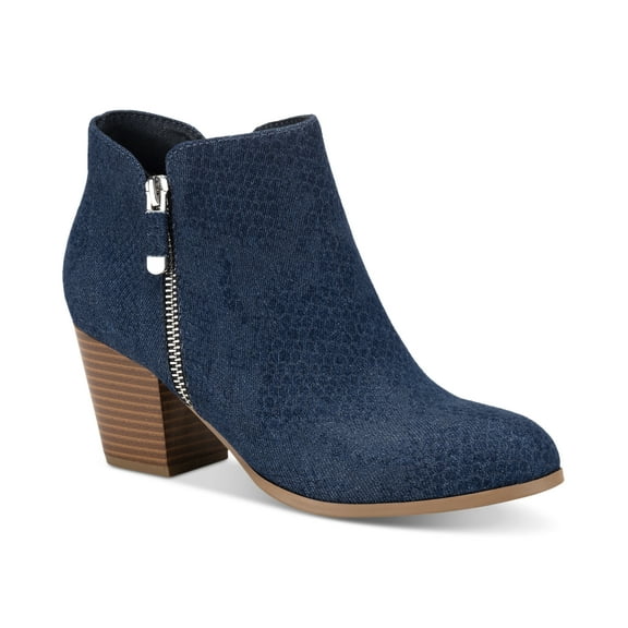 Style Co Masrinaa Block-Heel Ankle Boot Snake Denim 12M