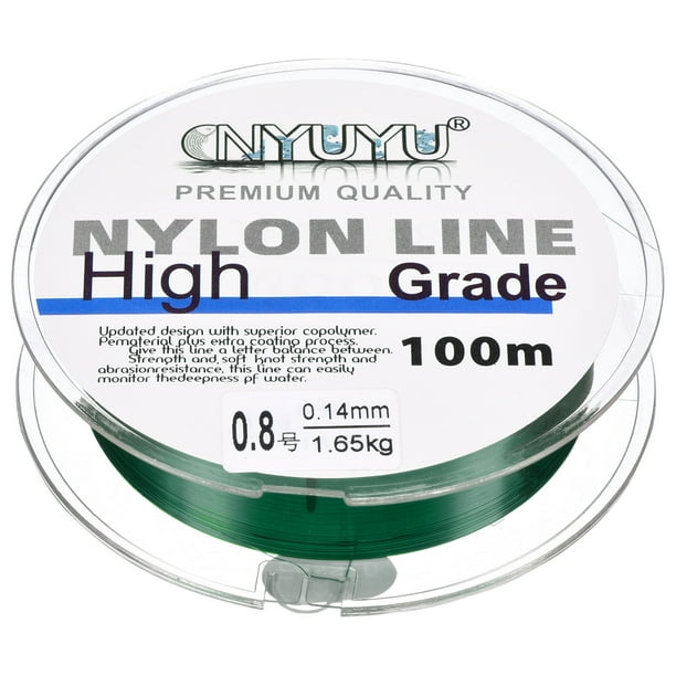 Uxcell 109Yard 3Lb línea de pesca de nylon monofilamento recubierta de fluorocarbono verde oscuro