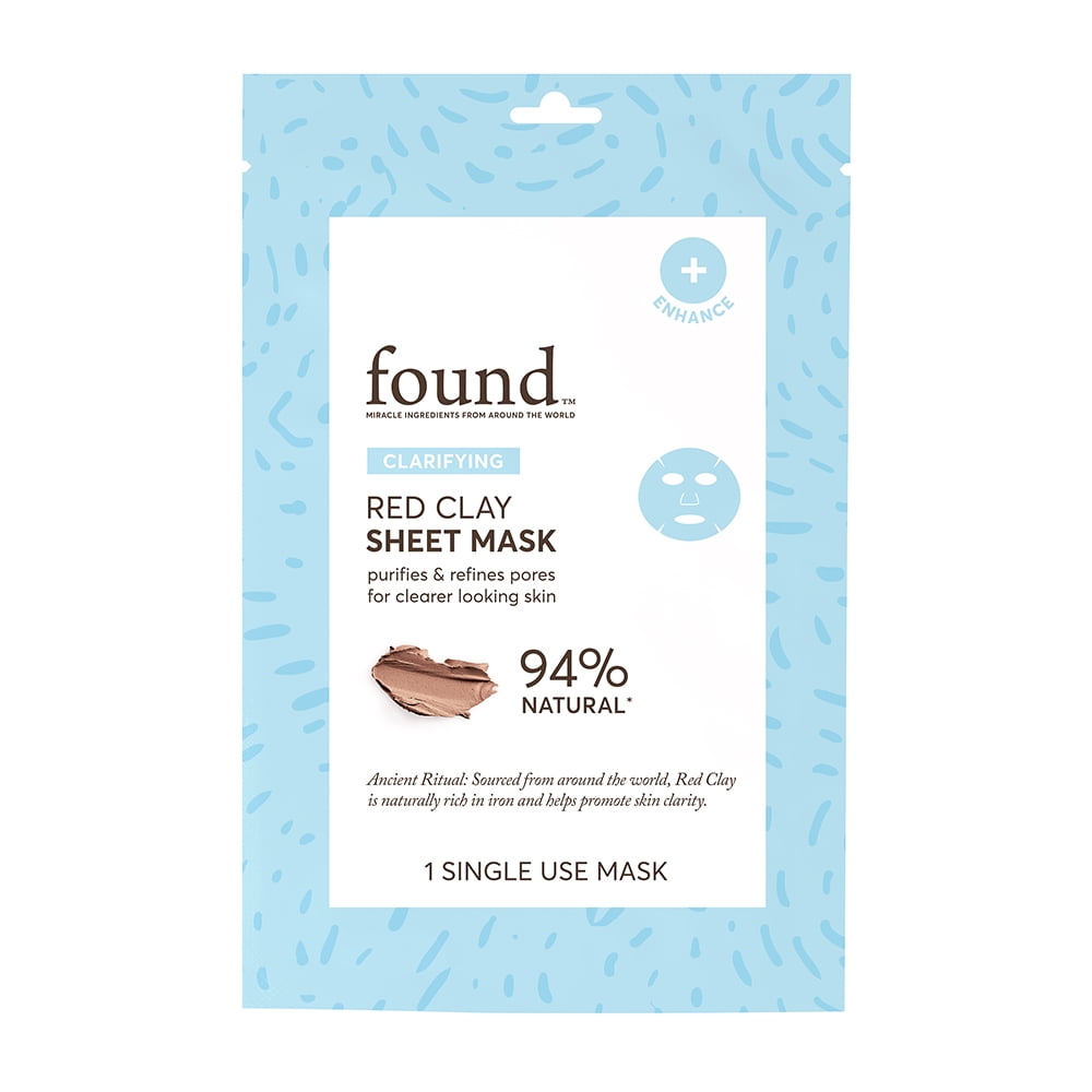 FOUND CLARIFYING Red Clay Sheet Mask, 1 Single Use Mask