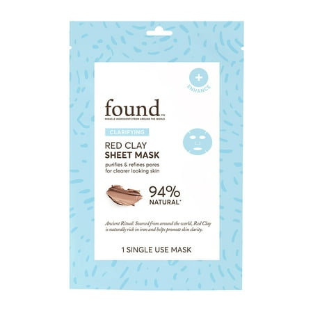 FOUND CLARIFYING Red Clay Sheet Mask, 1 Single Use