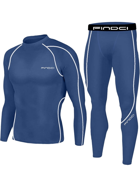 Men's Athletic Outfit Sets Compression Shirt & Pants, Quick Dry, 2-Piece Set, Sizes S-3XL