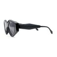 thumbnail image 3 of Womens Beveled Concave Octagonal Thick Plastic Mod Sunglasses All Black, 3 of 4