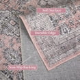 thumbnail image 6 of Hasoo Indoor Area Rug 5' x 7' Rugs for Living Room Vintage Floral Farmhouse Washable Non Slip Carpet for Bedroom, Pink, 6 of 6