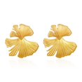 thumbnail image 3 of Pendientes de acero inoxidable de nicho de tendencia de moda para mujer, pendientes de 18 quilates con forma de lazo, 3 of 6