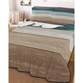 thumbnail image 3 of Quilts Twin Size, Teal Brown Soft Comforter Bedding Set for Bed, Farmhouse Vintage Abstract Wooden Grain Lightweight Quilted Bedspread with Pillow Cover(2 Pieces) for All Season, 68x86 Inch, 3 of 6