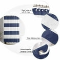 thumbnail image 3 of Navy Blue Stripe Shower Curtain, 72" x 72", Simple Style Striped Blue and White Waterproof Bathroom Curtain Washable Shower Curtain Set with 12 Hooks, 3 of 6