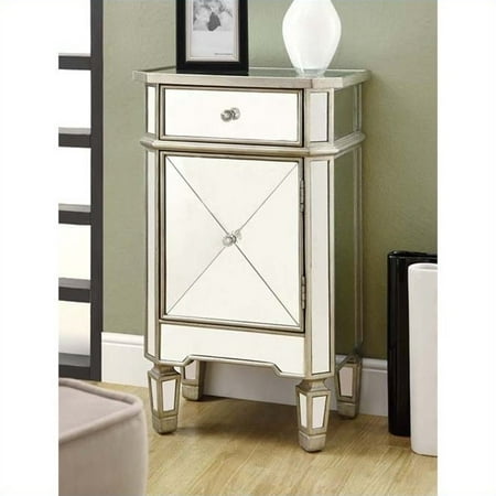 Monarch Accent Chest 29 H Brushed Silver With Mirror