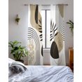 thumbnail image 3 of Brown Boho Geometric Sheer Curtains 84 Inch Length 2 Panels Set for Living Room/Bedroom, Country Retro Abstract Lines Leaves Kitchen Curtains Grommet Semi-Sheer Curtains Window Treatments 42"x84"x2, 3 of 7