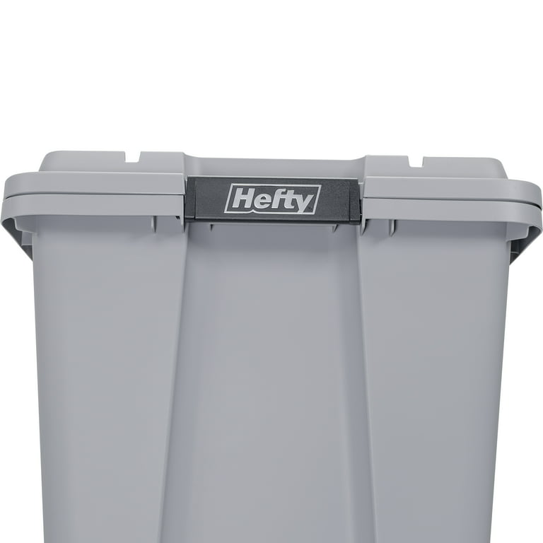 Hefty Storage Tote - Stronger Plastic PRO Storage Container in Dark Gray  With Bright, Stackable HI-RISE Lid 32 qt