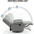 thumbnail image 6 of Swivel Rocking Recliner Chair for Adults, Overstuffed Manual Glider Rocker Recliner Chair, Upholstered Reclining Single Sofa Chair for Living Room (Light Grey), 6 of 7