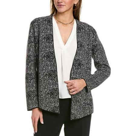 Anne Klein womens Fitted Cardigan, l, Black