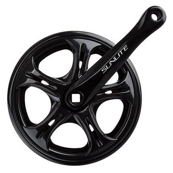 SUNLITE CRANKSET SUNLT BIG CITY 52x170 3/32 SQ BK/BK STL RING DBL CHAINGUARDS