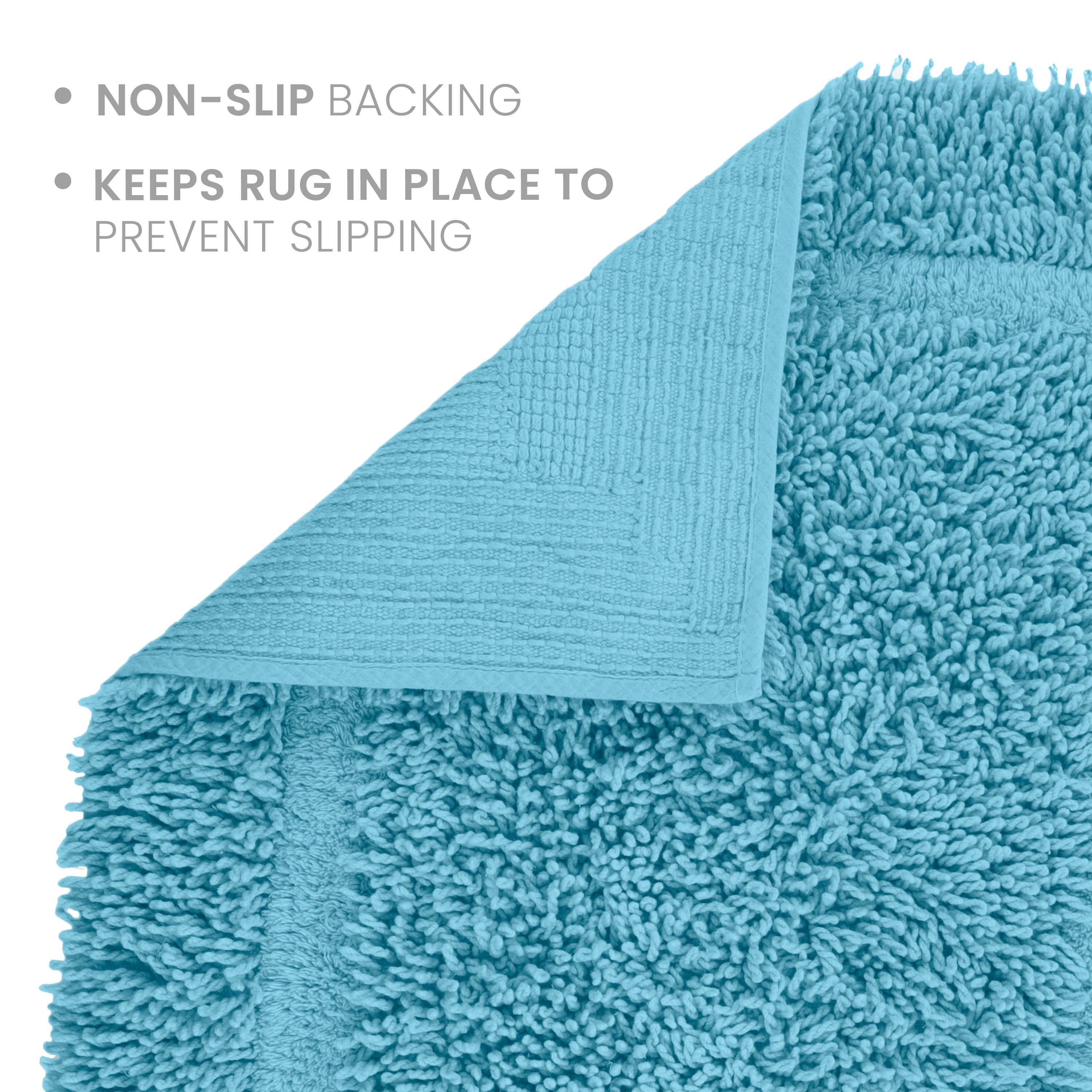 Martex Cotton Bath Rug | Ringspun Soft & Absorbent Non-Slip Quick-Dry Bathroom Mat | Island Blue