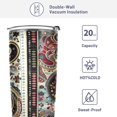 thumbnail image 4 of SKYSONIC Paisley Tumbler Stainless Steel Double Wall Vacuum Reusable Insulated Mug with Straw and Built-in Coaste for Cold and Hot Beverages, 20oz, 4 of 7