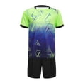 thumbnail image 3 of JanJean Kids Boys Soccer Jersey and Shorts Set Athletic T-Shirt Football Team Training Uniforms Fluorescent Green 8, 3 of 5