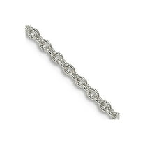 925 Sterling Silver Polished 1.95mm Cable Chain Necklace 18 Inch Lobster Claw Chain Necklace for Women and Men