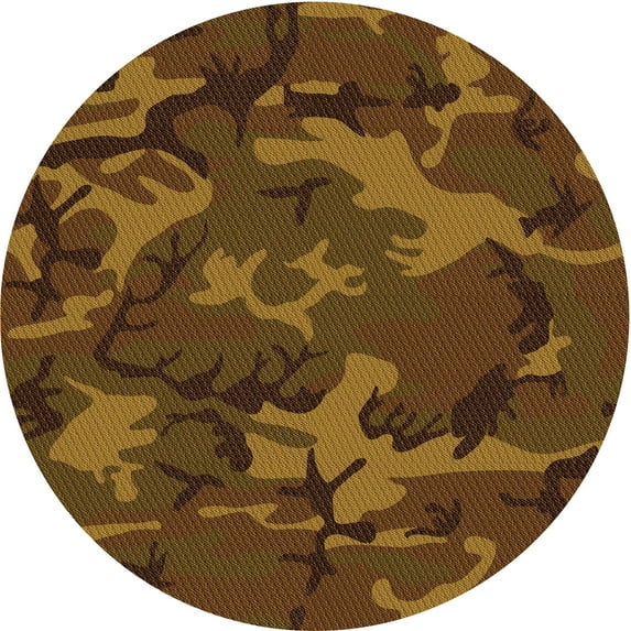 Ahgly Company Machine Washable Indoor Round Transitional Night Red Area Rugs, 8' Round