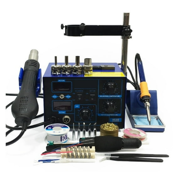 952D   Standard Rework Station Soldering Iron Hot Air Rework Station Hot Air Gun Soldering Station ,Fast Heating and Auto Hibernate