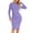a-Purple7422, variant on Women's Solid Color Long Sleeve Midi Dress Turtleneck Ribbed Ruched Slim Fit Dress Office Casual Daily Date Dress