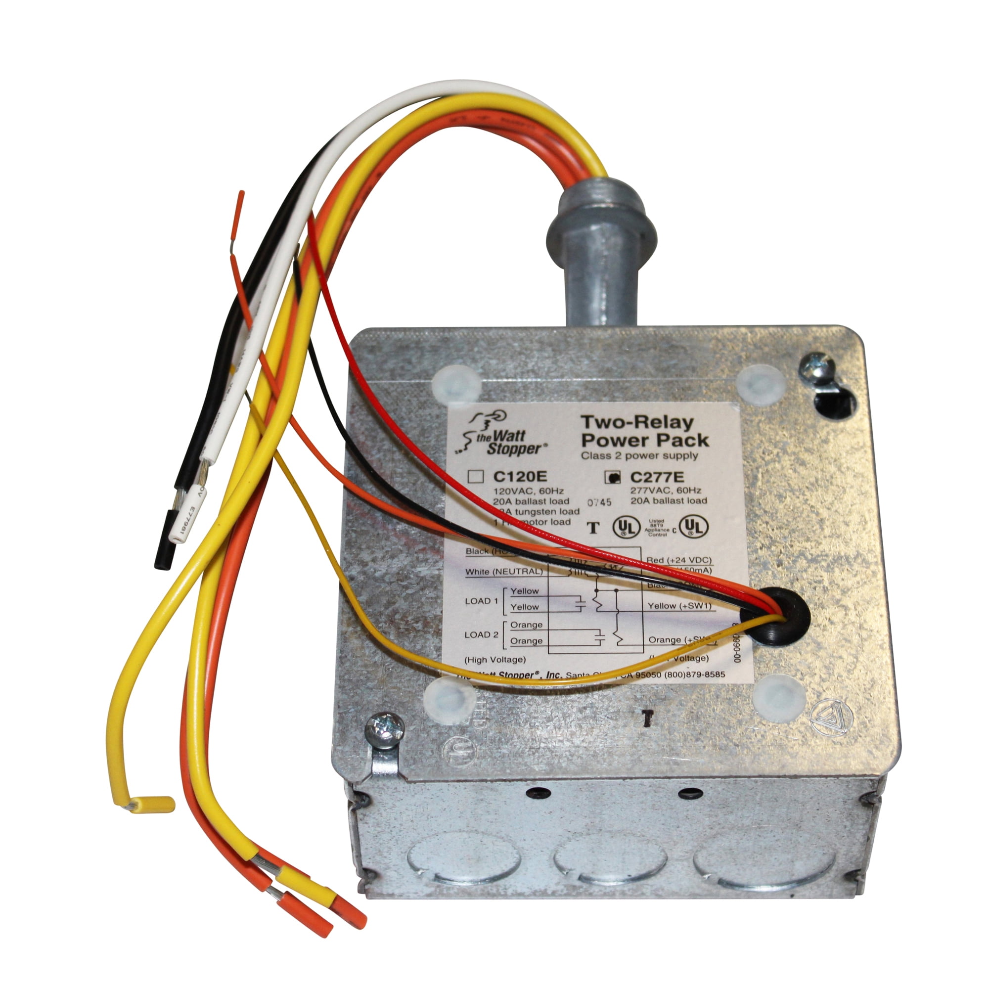 Silver Watt Stopper C120E 120Vac Occupancy Sensor 2 Relay Power Supply Pack