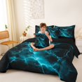 thumbnail image 4 of Homewish Glowing Lightning 7-Piece Twin Bedding,Contemporary Aesthetic Bedding Comforter Set,Black Reversible, 4 of 8