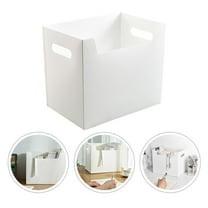 GOOHOCHY  2 PCS File Storage Box Organiser Boxes with Lids Large Filing Folder Office White