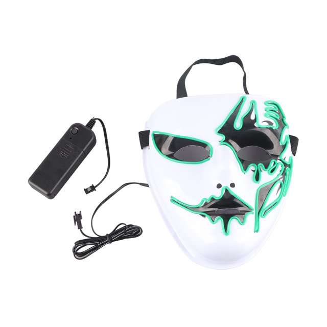 Máscara de mascarada blanca, máscara brillante de mascarada con máscara luminosa aterradora Máscara brillante de plástico Integración perfecta