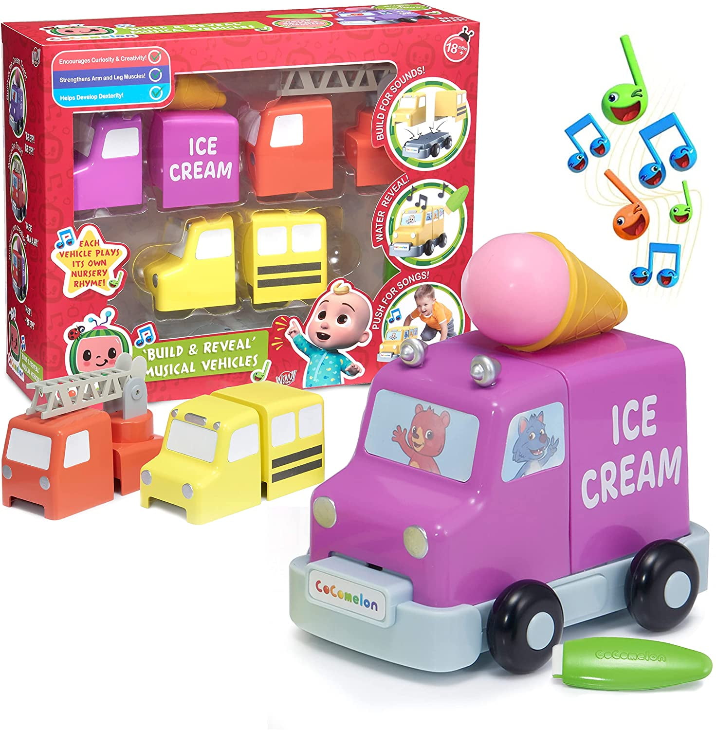 WOW Pre-School Learning Toy That Plays 6 Nursery Rhyme Songs PODS CoComelon Toys Musical Clever Building Blocks for Toddlers Both Girls and Boys 2 3 4 and 5 Years Old 
