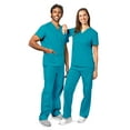 thumbnail image 5 of Adar Universal Unisex Scrubs - Unisex Drawstring Scrub Set - 701 - Teal Blue - M, 5 of 7
