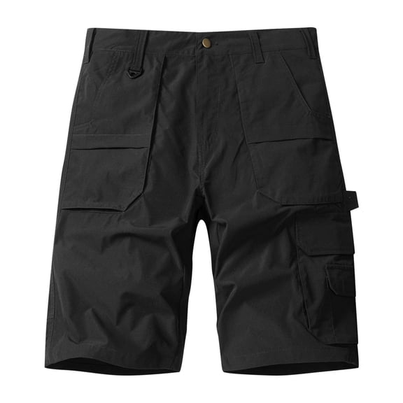 FRSASU Men's Quick-Dry Tactical Cargo Shorts Summer Outdoor Workwear with Multi Pocket Breathable Loose Fit Casual Utility Shorts Black