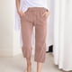 thumbnail image 2 of Pantalones de cintura alta y pierna ancha con cordón para mujer - Pantalones rectos elásticos de poliéster con bolsillos, 2 of 5
