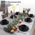thumbnail image 7 of Onader Dinnerware Sets for 6, 18 Piece Plates and Bowls Dish Set, Kitchen Dinner Ware Dining Dishware, Microwave & Dishwasher Safe - Matte Black, 7 of 7