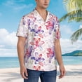 thumbnail image 5 of Xecao Lilies Flowers print Hawaiian shirt - a stylish short-sleeve button-down for men, perfect for casual beach and tropical outings., 5 of 9