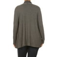 thumbnail image 3 of Women's Casual Plus Size Lightweight Soft Long Sleeves Relaxed Fit Open Front Solid Cardigan Made in USA, 3 of 4