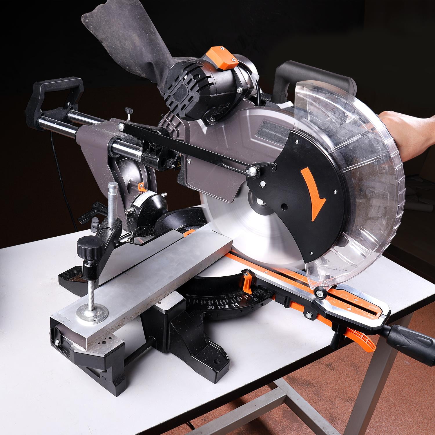DOVAMAN 15A 12 in Dual Sliding Miter Saw, 3800 RPM