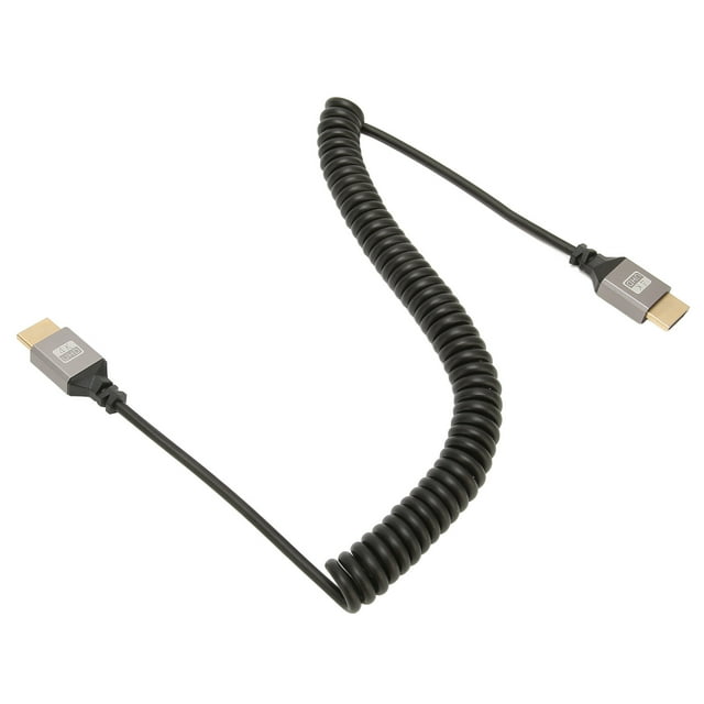 HD Multimedia Interface Coiled Cable, 18 Gbps Transmission Rate HD Multimedia Interface Cable 4K 60Hz For Tablet For Camera Computer For TV Monitor Spring Style