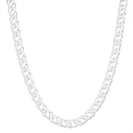 Sterling Silver Double Curb 8.8mm Necklace, 18