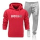 thumbnail image 4 of Conjunto de 2 piezas de chándal con capucha y pantalones con cordón, sudaderas deportivas para hombre y mujer, ropa deportiva para correr, marca Otoño Invierno, 4 of 4
