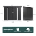 thumbnail image 4 of ENYOPRO 8' x 4' Outdoor Storage Shed, Galvanized Metal Garden Tool Shed with Lockable Double Doors, Sloped Roof & Vent for Bikes, Lawn Mower & Garden Tools, Gray, 4 of 7