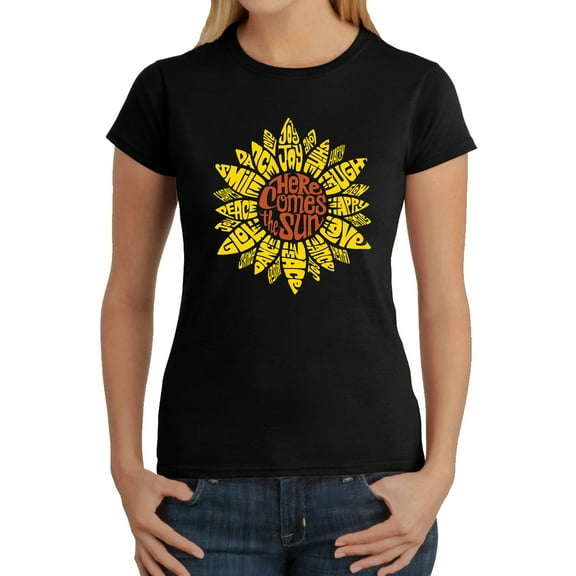 Women's Word Art T-Shirt - Sunflower